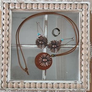 Floral Brown Jewelry Set